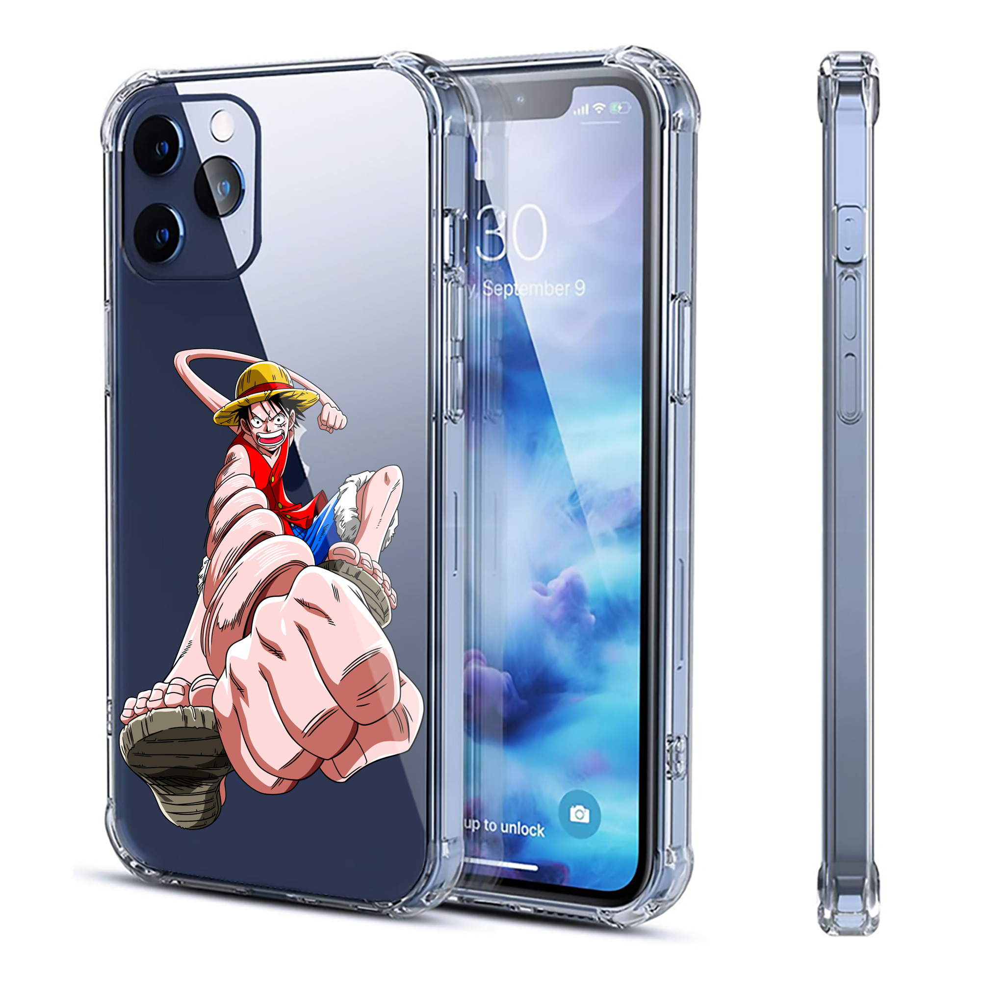 （画像用） ワンピース モンキー・D・ルフィ ONE PIECE Monkey D. Luffy 【iPhone 12シリーズ対応】透明スマホケース（クリアソフトケース）